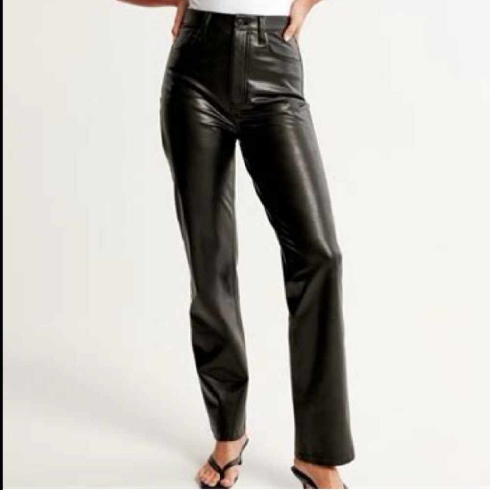 Abercrombie Vegan Leather Curve Love Pants